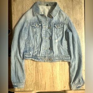 American Eagle Distressed Jean Jacket Size Small
